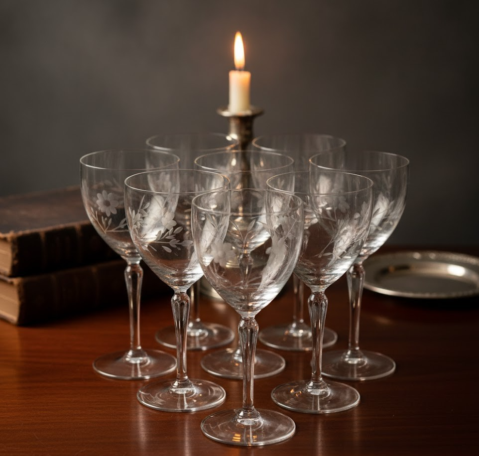 Antiquität 10-teiliges Weingläser Set Gläser Vintage Sammlerstück